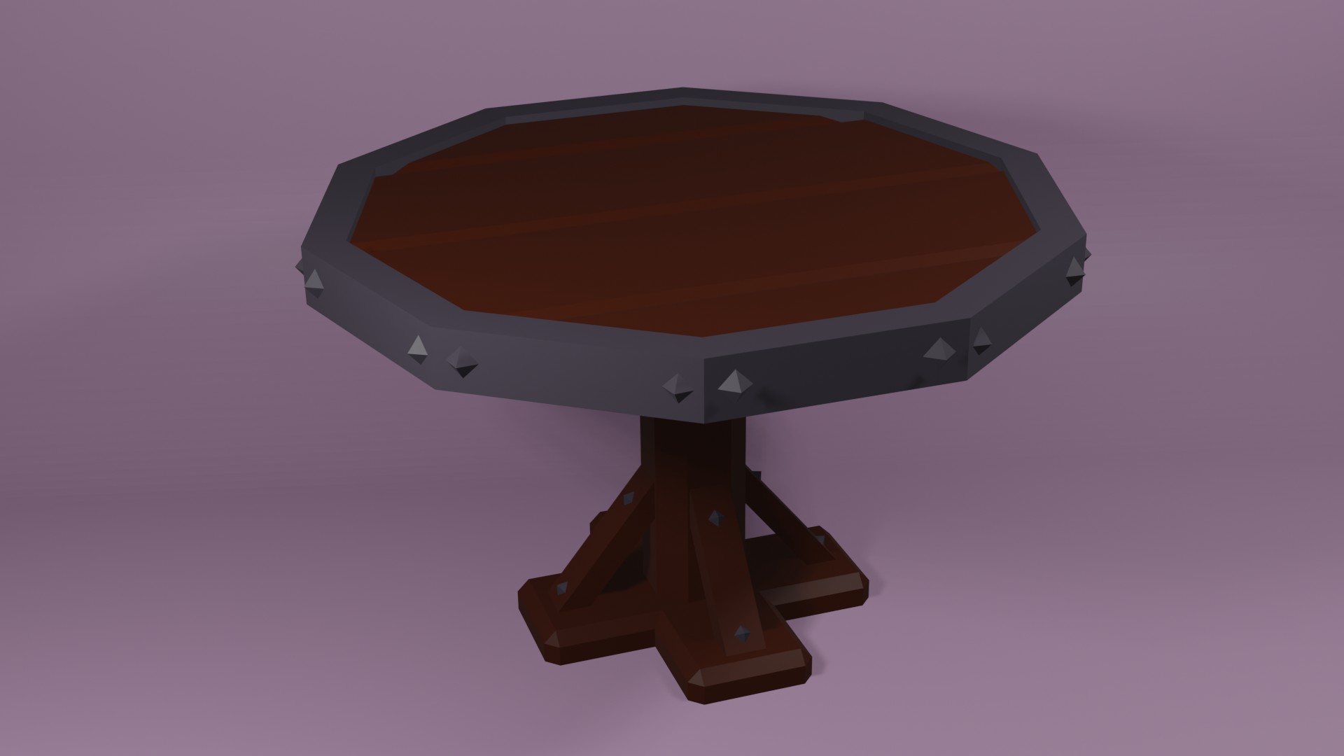 Low Poly Circular Wooden Table preview image 1